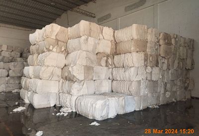 Water Affected Cotton Bales of Different Verities